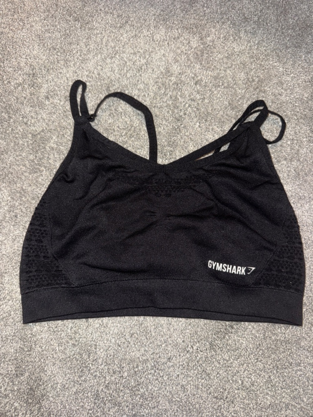 Gymshark Black Seamless Strappy Sports Bra